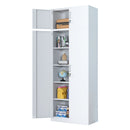 iJINGUR Extra Tall Metal Storage Cabinet with 4 Adjustable Shelves and Locking Doors, White