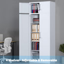 iJINGUR Extra Tall Metal Storage Cabinet with 4 Adjustable Shelves and Locking Doors, White