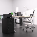 JINGUR Metal Storage Cabinet with Locking Door and 2 Drawers, Black