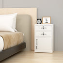 JINGUR Metal Storage Cabinet with Locking Door and 2 Drawers, White