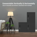 JINGUR Metal Storage Locker with Locking Door and Adjustable Shelf, Black