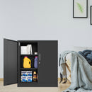 iJINGUR Metal Storage Cabinet with 2 Adjustable Shelves and Locking Doors, Black