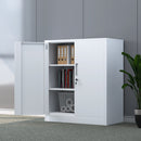 iJINGUR Metal Storage Cabinet with 2 Adjustable Shelves and Locking Doors, White