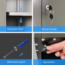 JINGUR Metal Storage Cabinet with Locking Doors and 3 Adjustable Shelves, Black