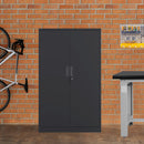 JINGUR Metal Storage Cabinet with Locking Doors and 3 Adjustable Shelves, Black