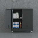 JINGUR Metal Storage Cabinet with Locking Doors and Adjustable Shelf, Black