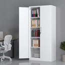 JINGUR Metal Storage Cabinet with Locking Doors and Adjustable Shelves, White