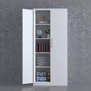 JINGUR Metal Storage Cabinet with Locking Doors and Adjustable Shelves, White