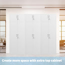 iJINGUR Extra Tall Metal Storage Cabinet with 4 Adjustable Shelves and Locking Doors, White