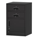JINGUR Metal Storage Cabinet with Locking Door and 2 Drawers, Black