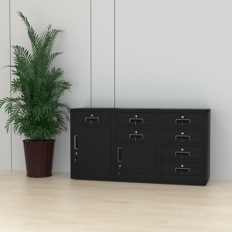 JINGUR Metal Storage Cabinet with 4 Drawers, Black