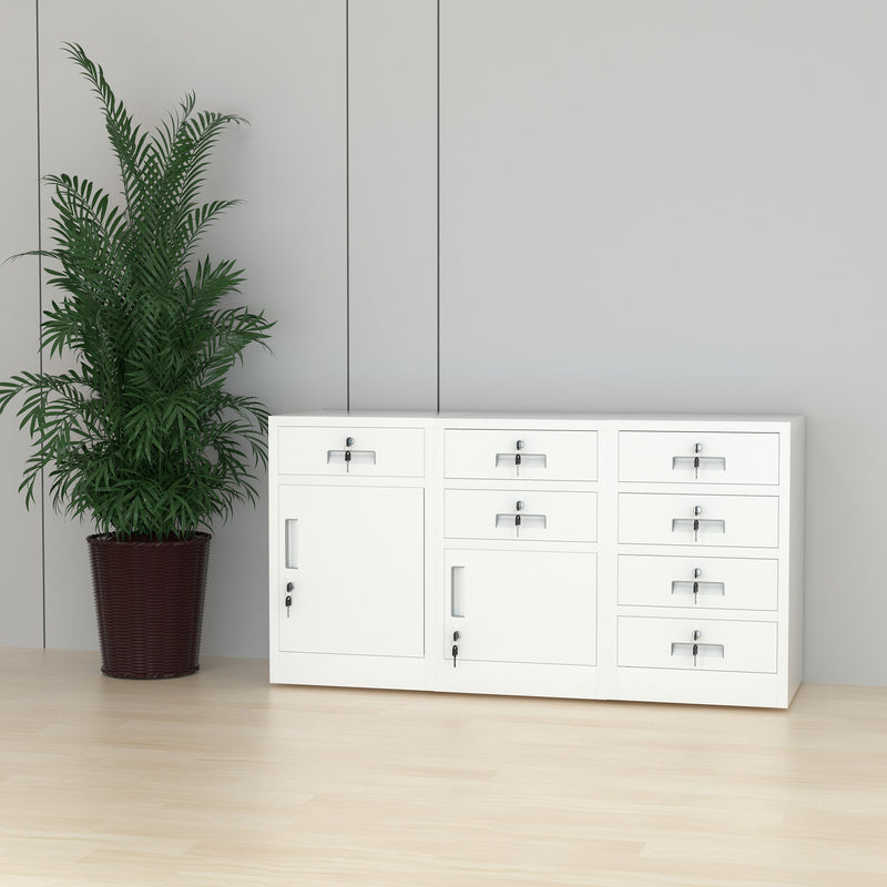 JINGUR Metal Storage Cabinet with 4 Drawers, White