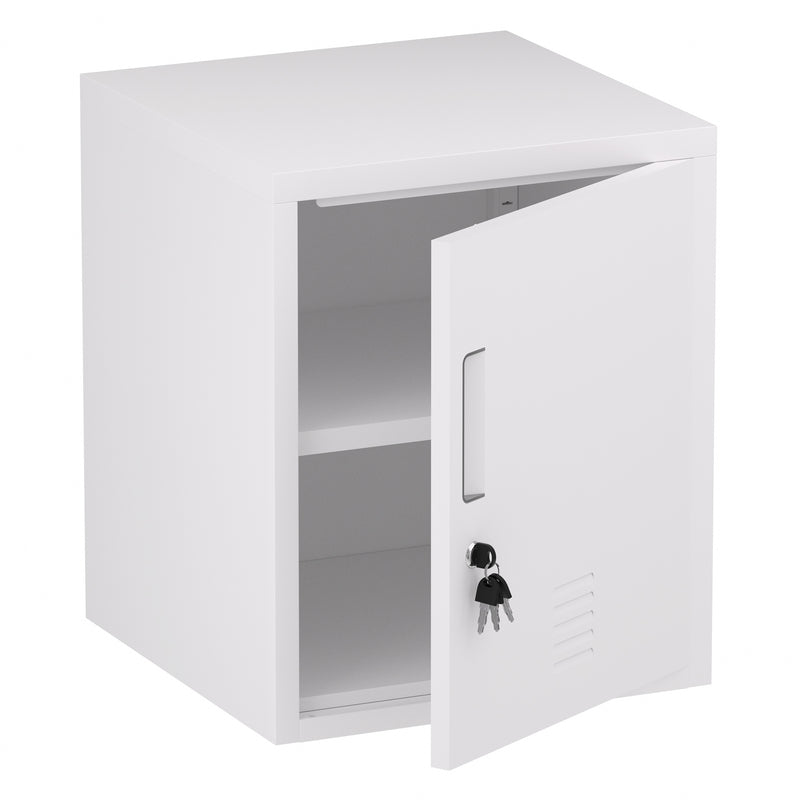 JINGUR Metal Storage Locker with Locking Door and Adjustable Shelf, White