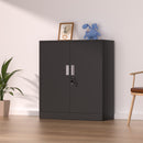 iJINGUR Metal Storage Cabinet with 2 Adjustable Shelves and Locking Doors, Black