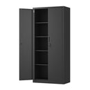 Metal Storage Cabinet with Locking Doors and 4 Adjustable Shelves, Black