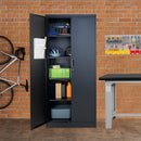 Metal Storage Cabinet with Locking Doors and 4 Adjustable Shelves, Black
