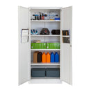 Metal Storage Cabinet with Locking Doors and 4 Adjustable Shelves, White