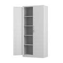 Metal Storage Cabinet with Locking Doors and 4 Adjustable Shelves, White