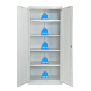 Metal Storage Cabinet with Locking Doors and 4 Adjustable Shelves, White