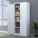 Metal Storage Cabinet with Locking Doors and 4 Adjustable Shelves, White