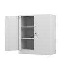 iJINGUR Metal Storage Cabinet with 2 Adjustable Shelves and Locking Doors, White