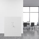 iJINGUR Metal Storage Cabinet with 2 Adjustable Shelves and Locking Doors, White