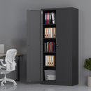 JINGUR Metal Storage Cabinet with Locking Doors and Adjustable Shelves, Black