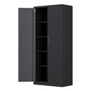 JINGUR Metal Storage Cabinet with Locking Doors and Adjustable Shelves, Black