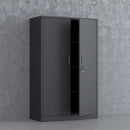 JINGUR Metal Storage Cabinet with Locking Doors and 3 Adjustable Shelves, Black