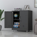 JINGUR Metal Storage Cabinet with Locking Doors and Adjustable Shelf, Black