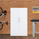 JINGUR Metal Storage Cabinet with Locking Doors and 3 Adjustable Shelves, White