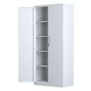 JINGUR Metal Storage Cabinet with Locking Doors and Adjustable Shelves, White
