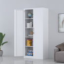 JINGUR Metal Storage Cabinet with Locking Doors and Adjustable Shelves, White