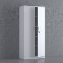 JINGUR Metal Storage Cabinet with Locking Doors and Adjustable Shelves, White