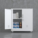 JINGUR Metal Storage Cabinet with Locking Doors and Adjustable Shelf, White