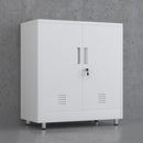 JINGUR Metal Storage Cabinet with Locking Doors and Adjustable Shelf, White