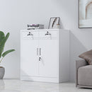 JINGUR Metal Storage Cabinet with Locking Doors and 2 Lockable Drawers, White