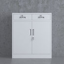 JINGUR Metal Storage Cabinet with Locking Doors and 2 Lockable Drawers, White